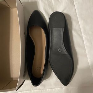 Pointy toed matte flats